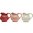Dekorative Vase, Krug mit Griff Keramik Weiß, Rosa, Rot H14,5cm 3St