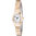 JOBO Damen Armbanduhr Quarz Analog Edelstahl vergoldet Flexband Damenuhr oval