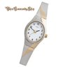 Jobo Damen-Armbanduhr oval (silberfarben / teilvergoldet)