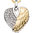 Anhänger Herz / Engelsflügel 925 Silber bicolor vergoldet mit Zirkonia