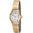 JOBO Damen Armbanduhr Quarz Analog Edelstahl gold vergoldet Flexband Datum