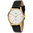 JOBO Damen Armbanduhr vergoldet Lederband