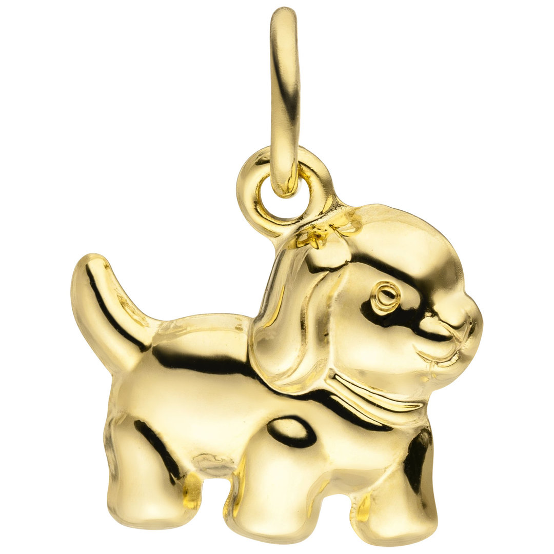 Anhänger Hund 333 Gold Gelbgold Goldanhänger Hundeanhänger