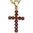 Anhänger Kreuz 333 Gold Gelbgold 11 Granate rot Kreuzanhänger Granatkreuz
