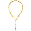 Y-Collier Halskette Edelstahl gelbgoldfarben beschichtet 55 cm
