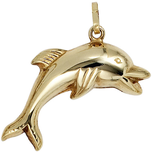 Anhänger Delfin 333 Gold / Gelbgold Delfinanhänger