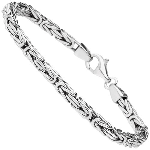 Königsarmband 925 Sterling Silber diamantiert 19 cm Armband Silberarmband