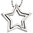 Collier Kette mit Anhänger Stern Edelstahl 1 Kristall 48 cm Halskette