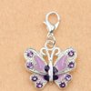Kristall Schmetterling Charms Anhänger lila