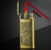 Feuerzeug Gold elektronisch winddicht rote Flamme Ornamente
