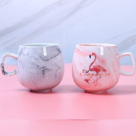 Flamingo Becher Kaffeetasse  in grau oder pink