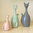 Keramik Katzen 3er Set grün, grau, rosa