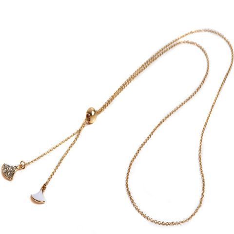 Halskette Kette in echtvergoldet mit Anhänger im Ginko-Motiv