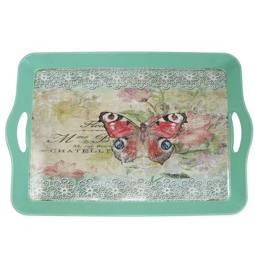 Tablett Vintage Schmetterling 44x30cm