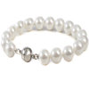 Perlen-Armband, geknotet, aus  original Muschelkern-Perlen Bright White